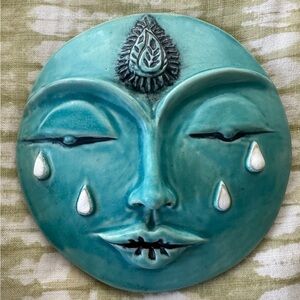 Hand made porcelain Moon wall hanging 🌝